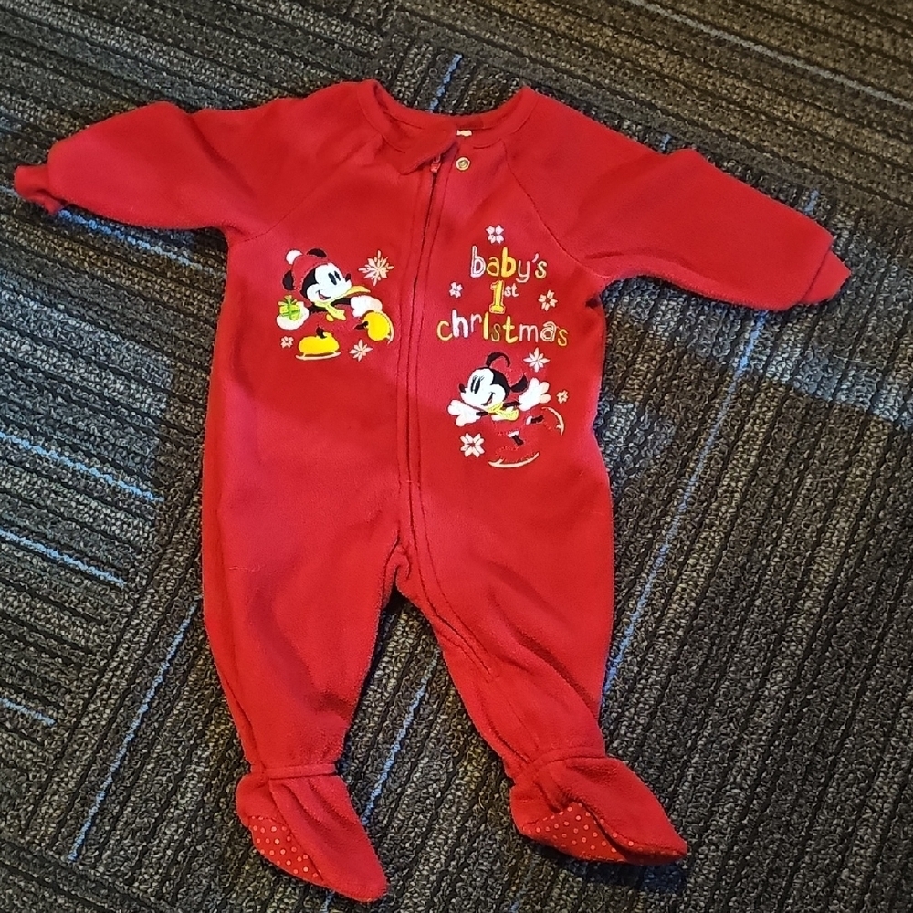 Disney Red Baby's First Christmas Footie
